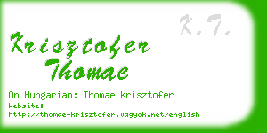 krisztofer thomae business card